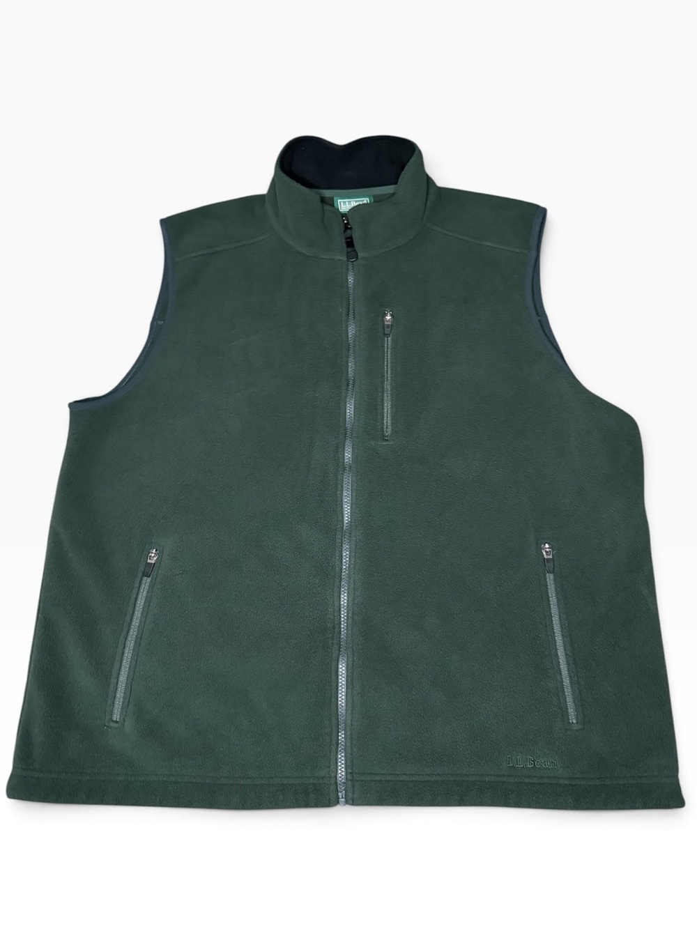 L.L. Bean Forest Green 3 Pocket Men's Polartec Fleece Vest-Men’s XL